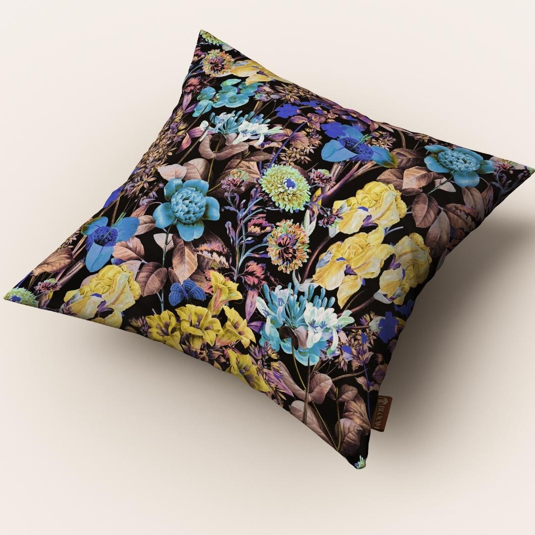 Midnight Bloom Elegance: Cushion Cover - Pack of 12