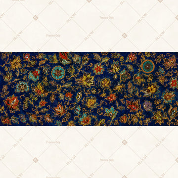 Midnight Floral Pattern Border Wide Backdrop