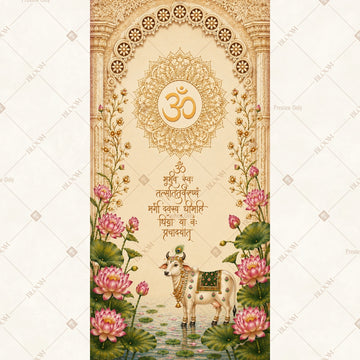 Om Mandala Floral Ceremony Vertical Backdrop