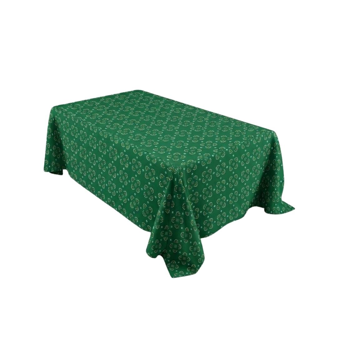 Green Motif Rectangle Table Cover - Pack Of 6
