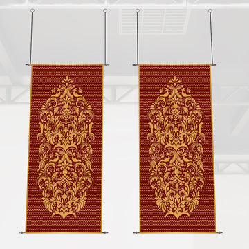 Maroon Regal Damask: Hanging - 2 x 4 ft