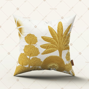 Golden Botanical Leaf Cushion Cover Pack of 12
