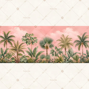Tropical Palm Border Wide Backdrop