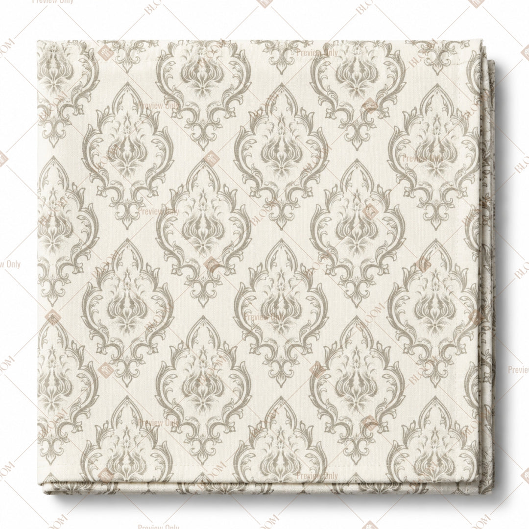 Classic White Damask Pattern Design