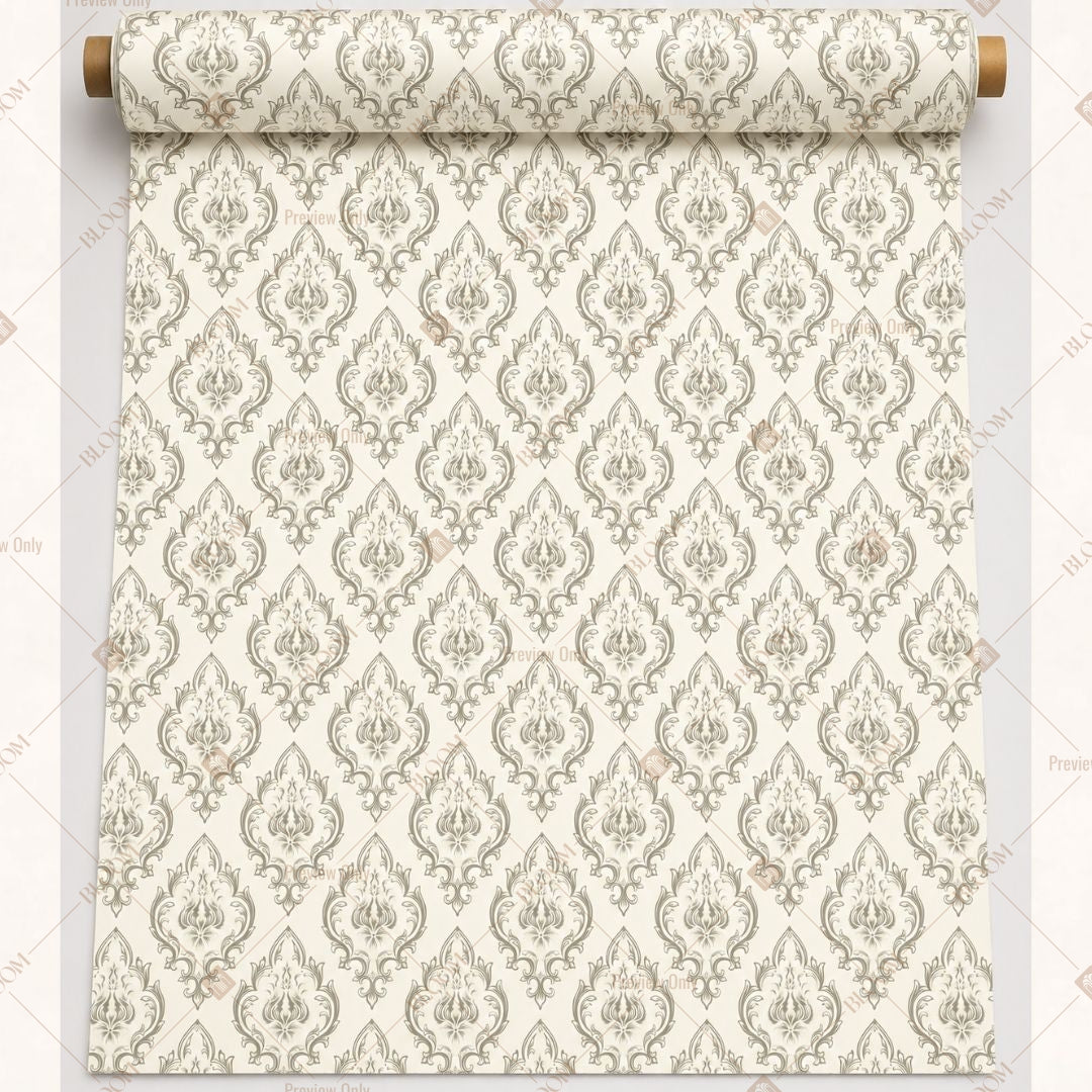 Ivory Diamond Trellis Fabric Roll Pack of 25