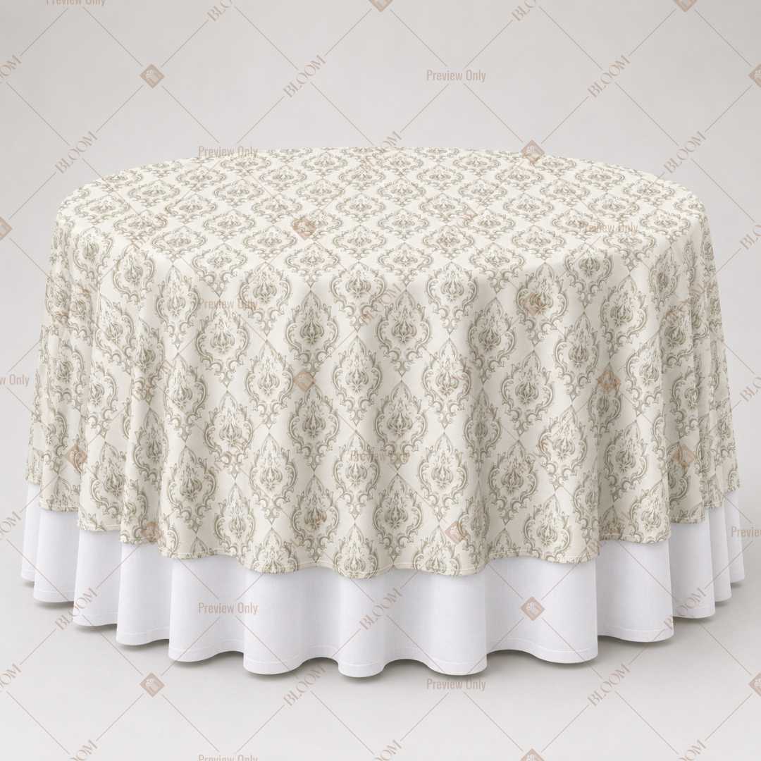 Ivory Geometric Trellis Table Overlay Pack of 6