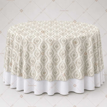 Ivory Geometric Trellis Table Overlay Pack of 6