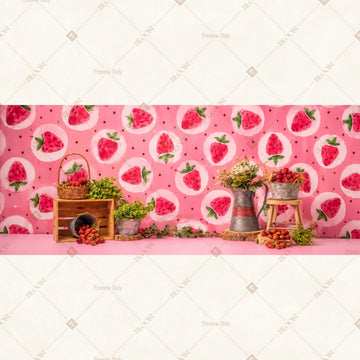 Pink Watermelon Party Wide Backdrop