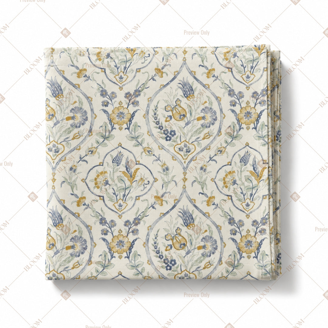 Blue Vintage Paisley Pattern Design