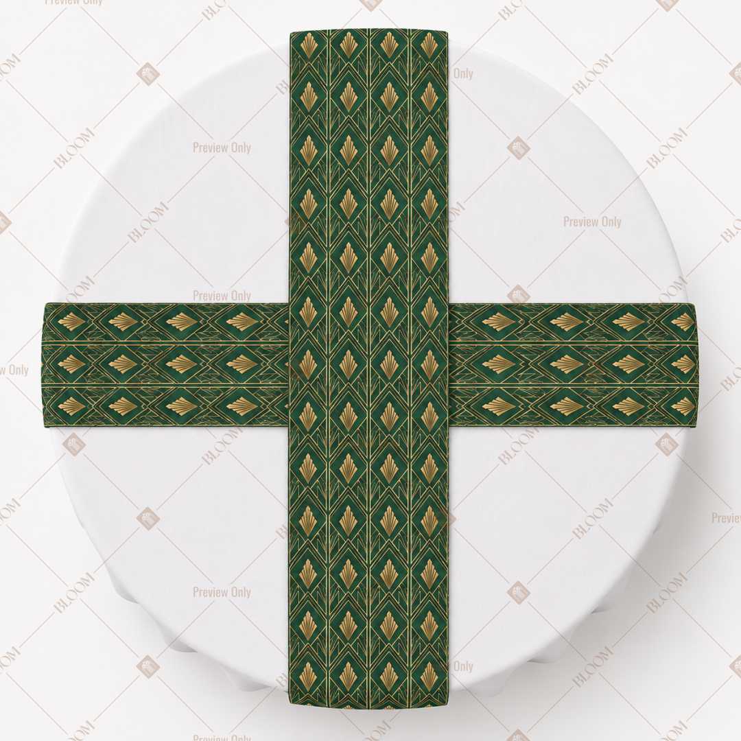 Emerald Gold Motif Table Runner Pack Of 12