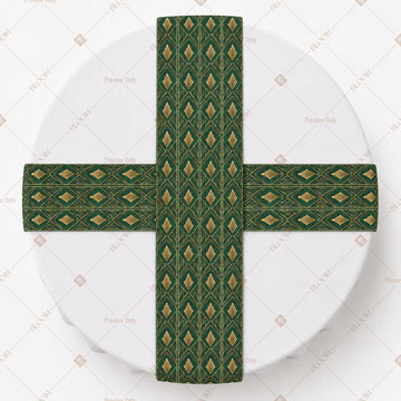 Emerald Gold Motif Table Runner Pack Of 12