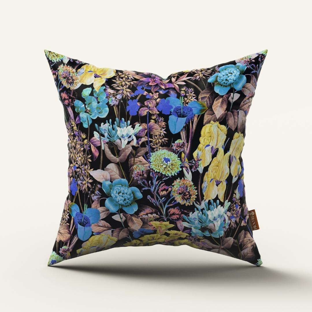 Midnight Bloom Elegance: Cushion Cover - Pack of 12