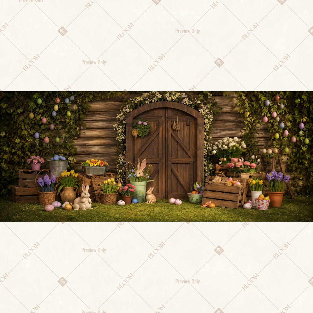 Rustic Garden Door Wide Backdrop