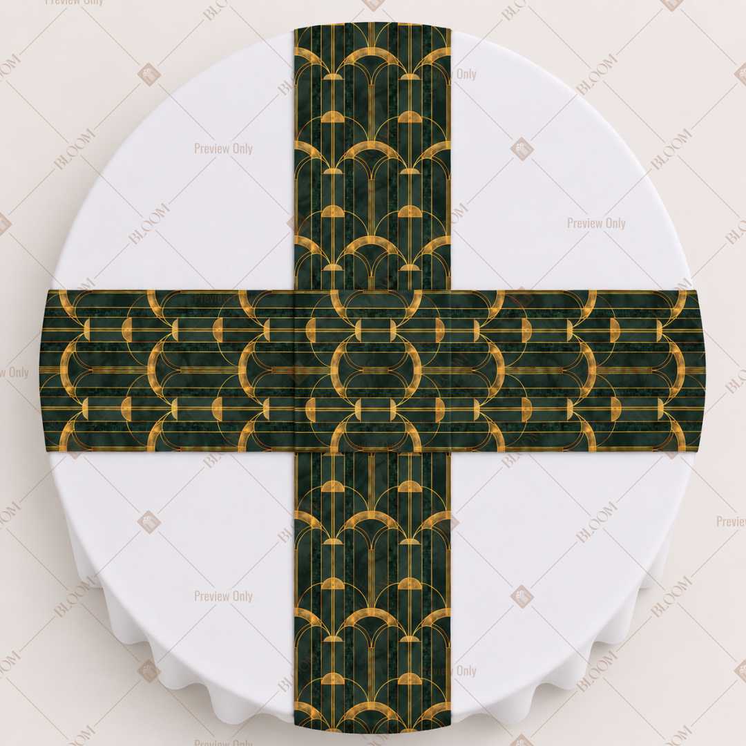 Emerald Gold Trellis Table Runner Pack Of 12