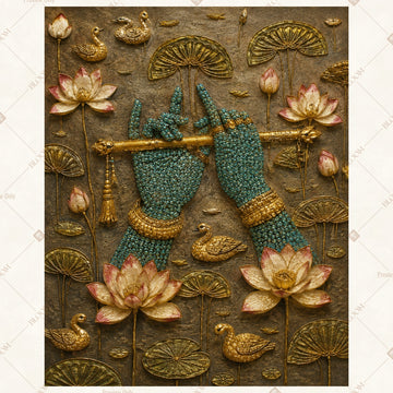 Krishna Lotus Pond Portrait Rectangle Backdrop