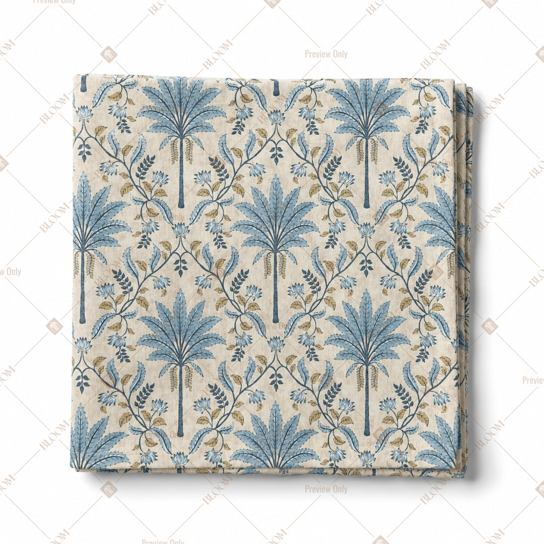 Blue Floral Damask Pattern Design