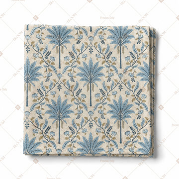 Blue Floral Damask Pattern Design