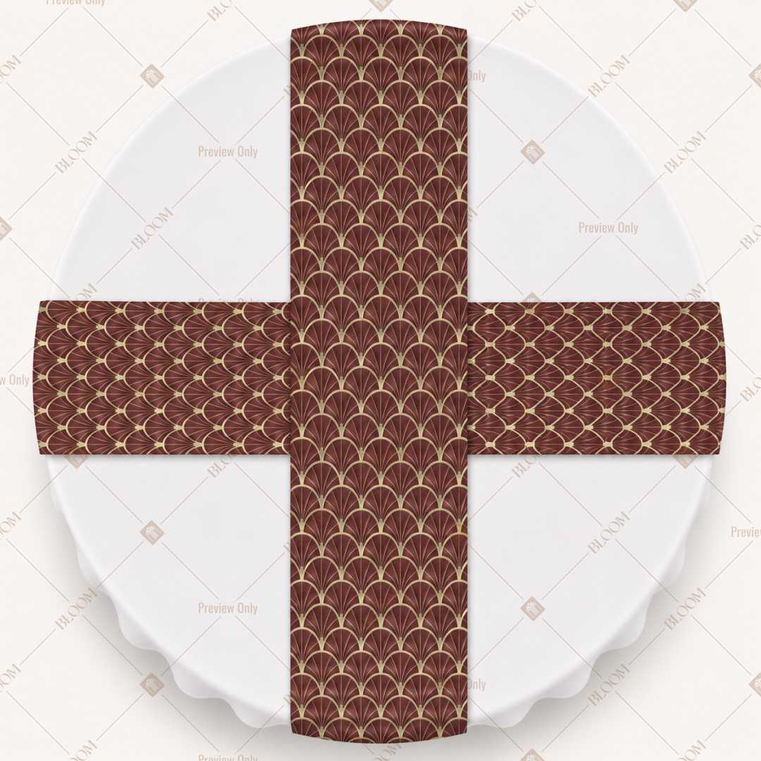 Burgundy Diamond Trellis Table Runner Pack Of 12