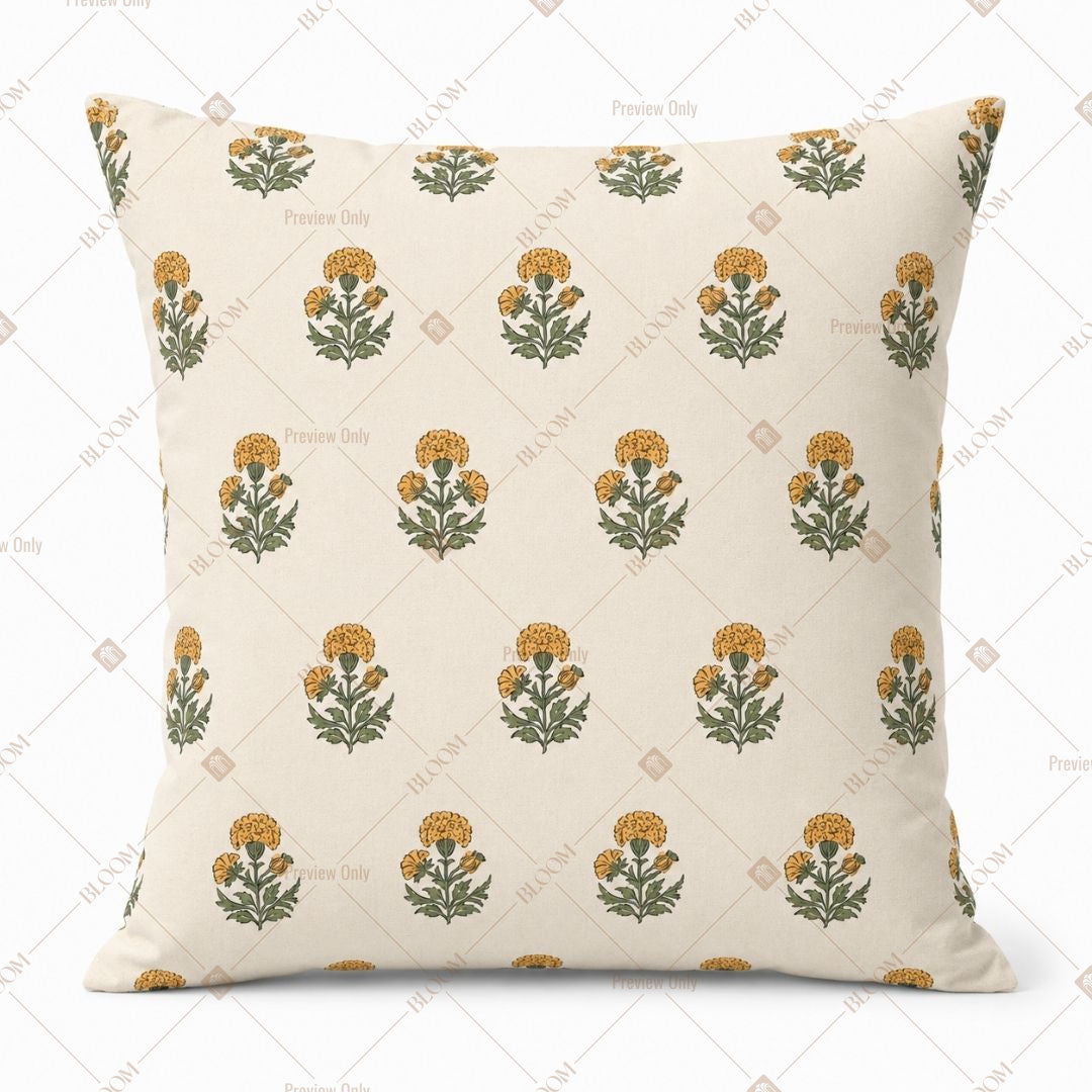 Golden Botanical Motif Cushion Cover Pack of 12