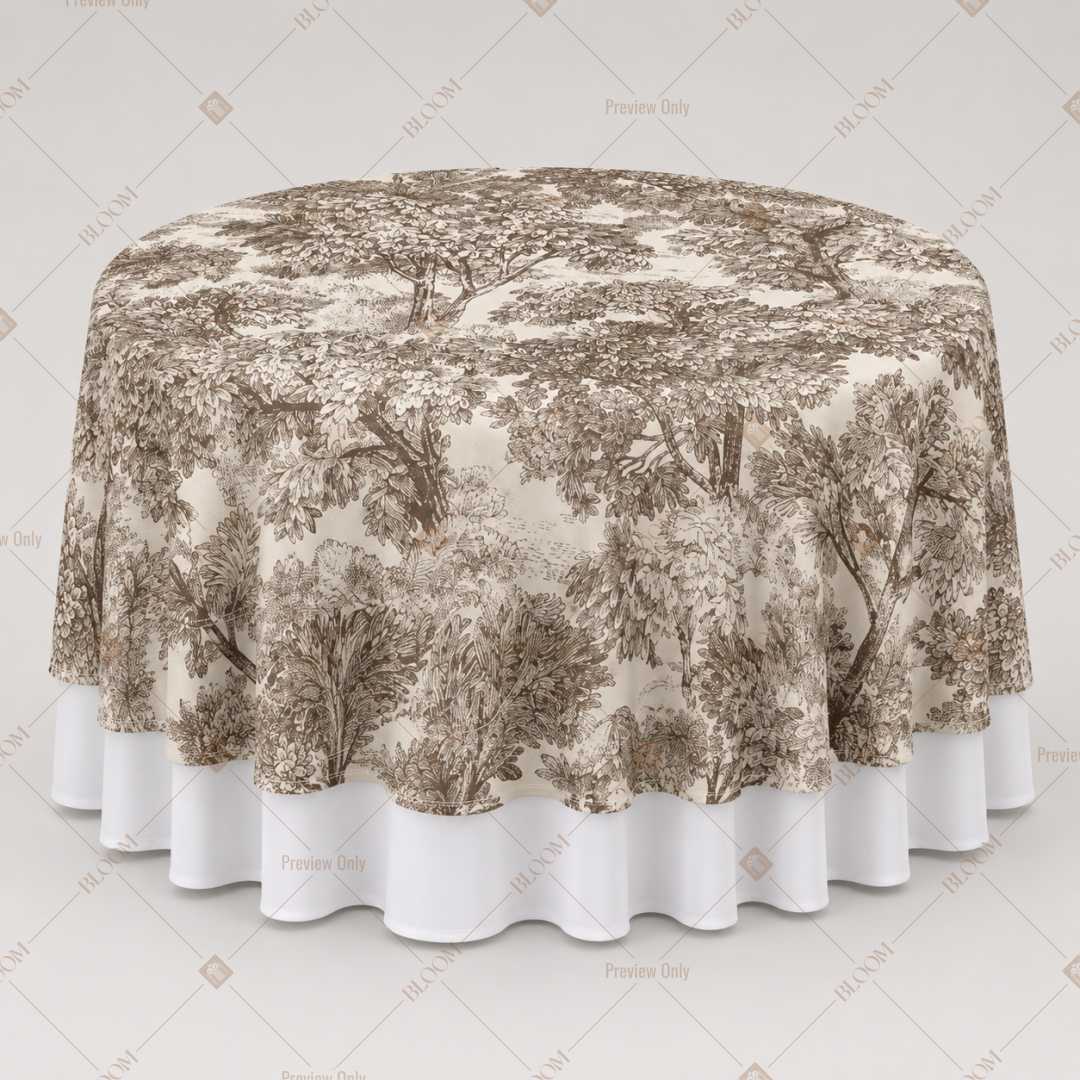 Taupe Vintage Damask Table Overlay Pack of 6