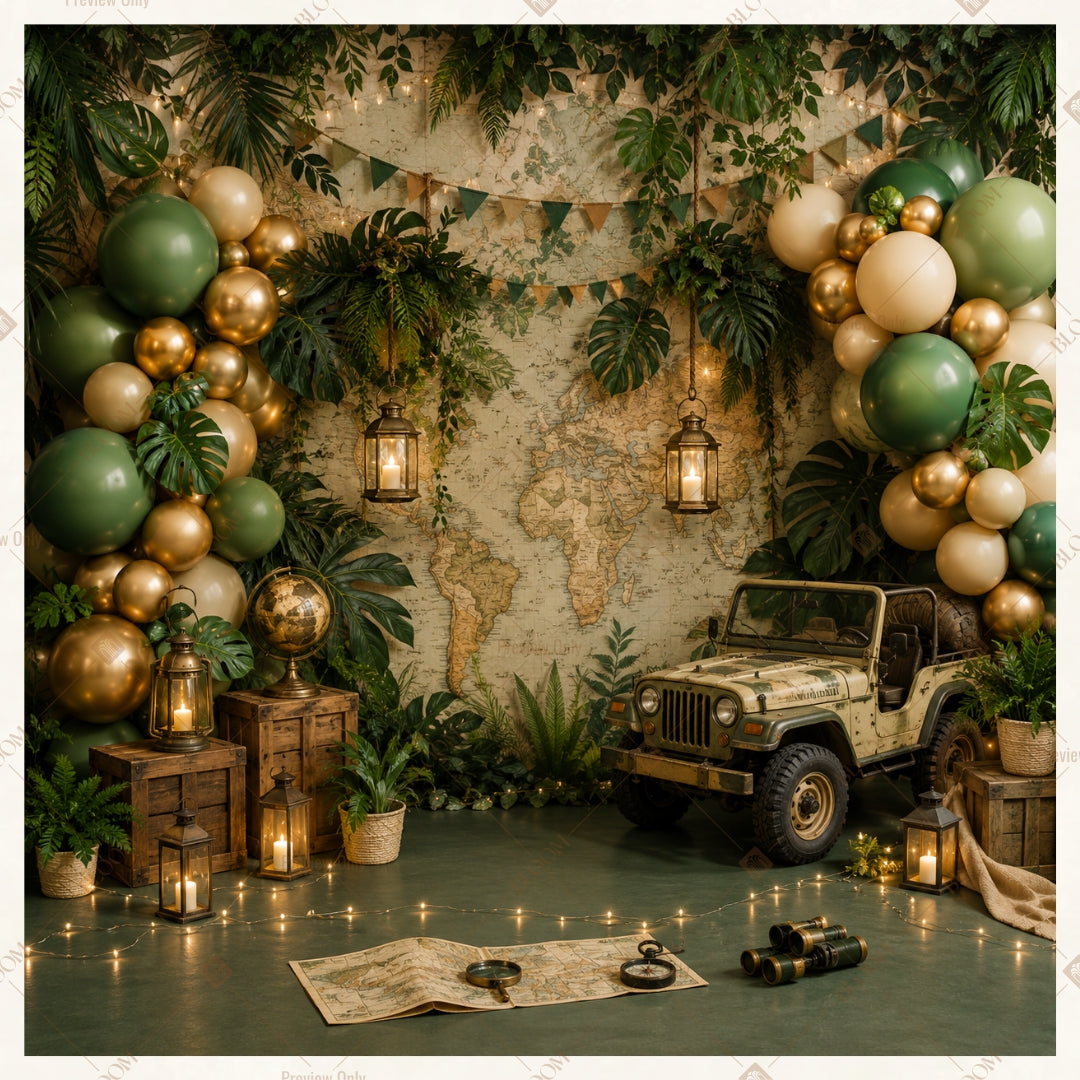 Vintage Holiday Truck Square Backdrop