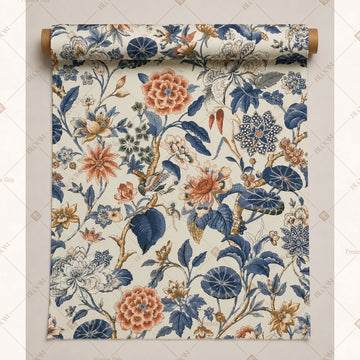 Vintage Blue Floral Fabric Roll Pack of 25