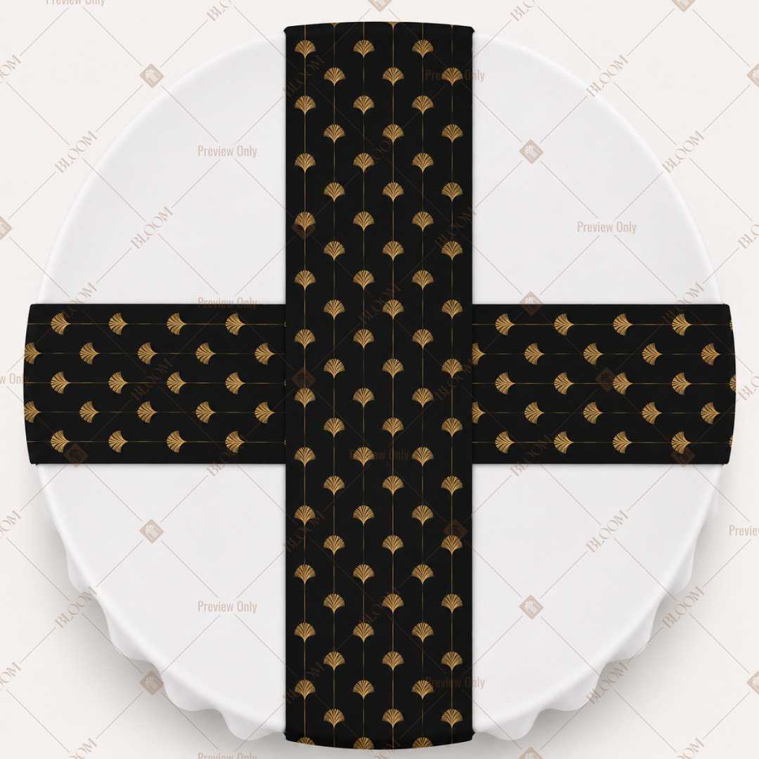 Black Gold Polka Dot Table Runner Pack Of 12
