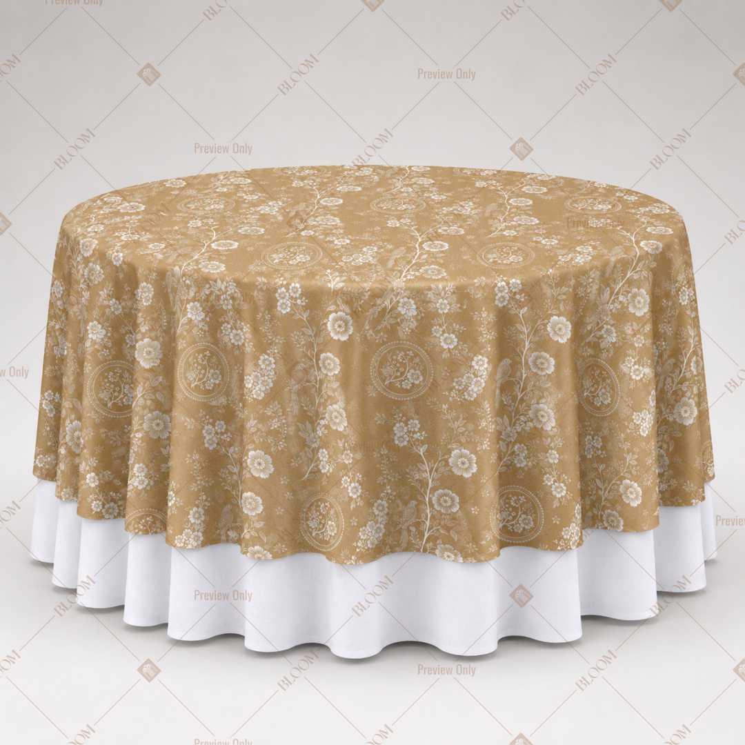 Gold Floral Damask Table Overlay Pack of 6