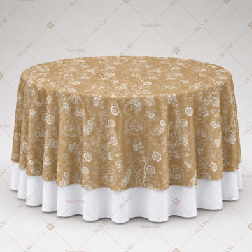 Gold Floral Damask Table Overlay Pack of 6