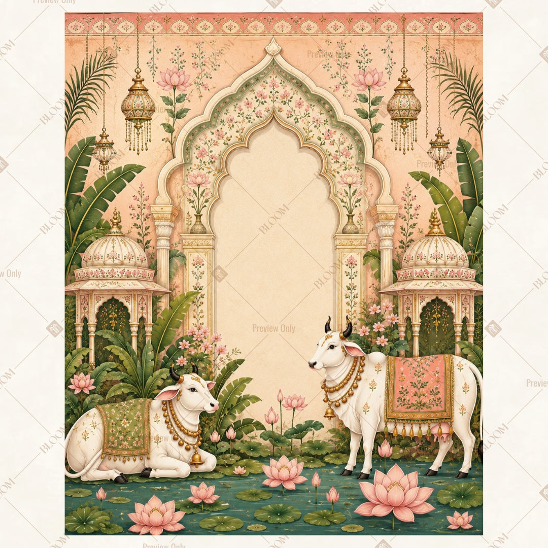 Royal Floral Palace Arch Portrait Rectangle Backdrop