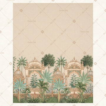 Vintage Mughal Palace Landscape Portrait Rectangle Backdrop
