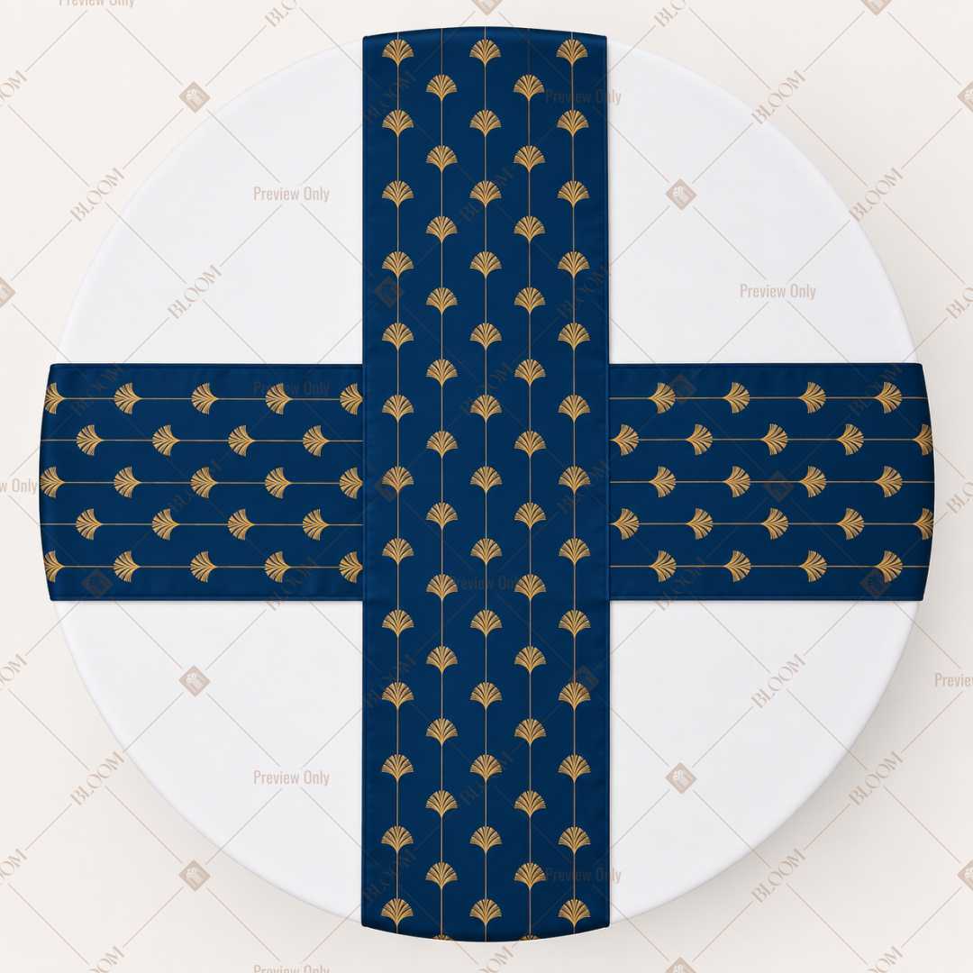 Royal Blue Gold Dot Table Runner Pack Of 12