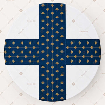 Royal Blue Gold Dot Table Runner Pack Of 12