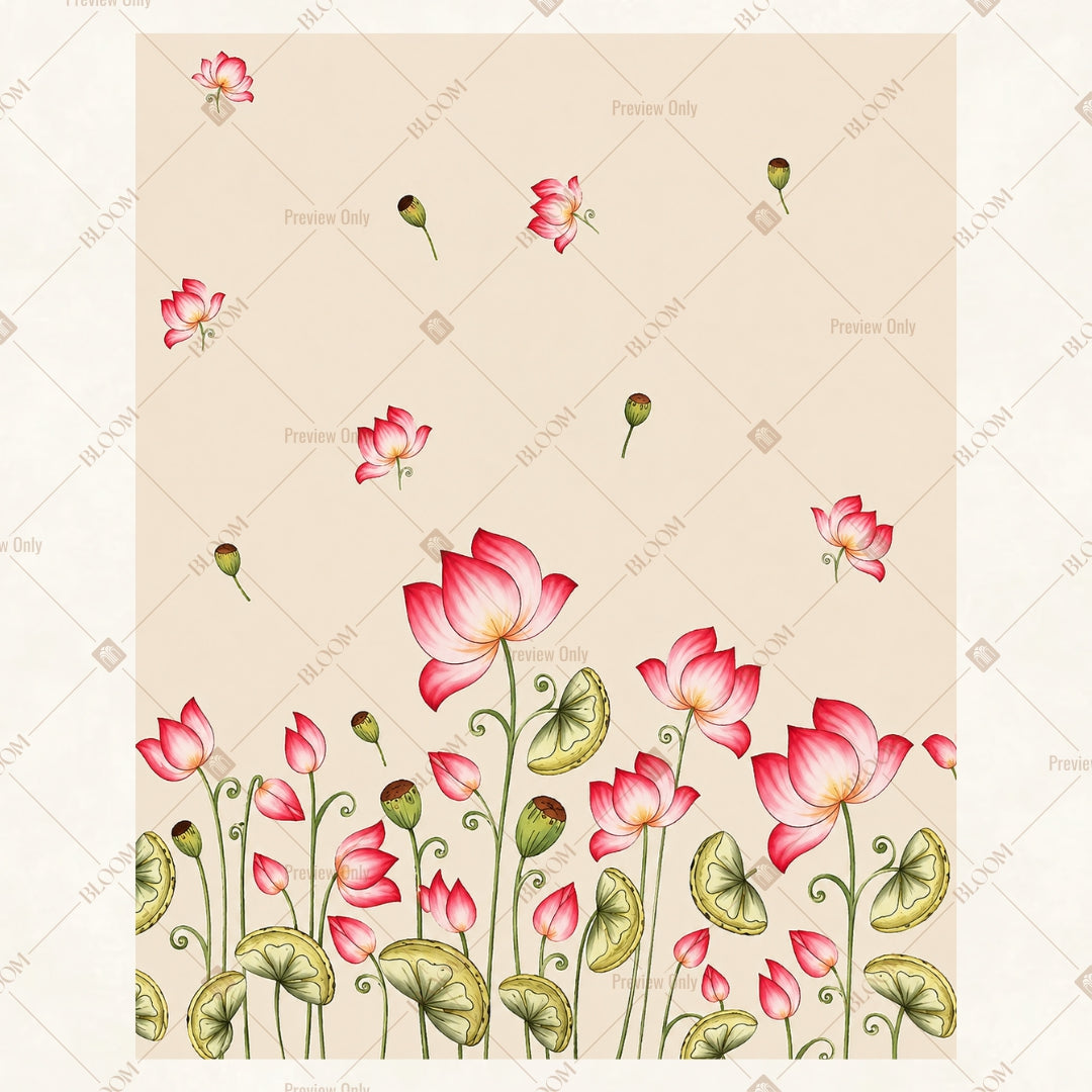 Minimal Pink Floral Pattern Portrait Rectangle Backdrop