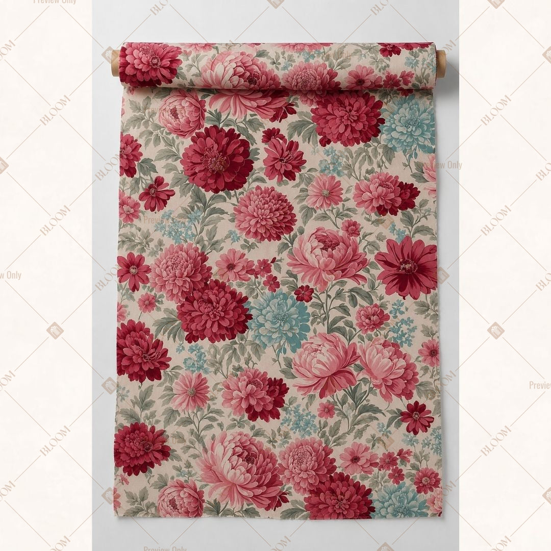Red Rose Garden Fabric Roll Pack of 25