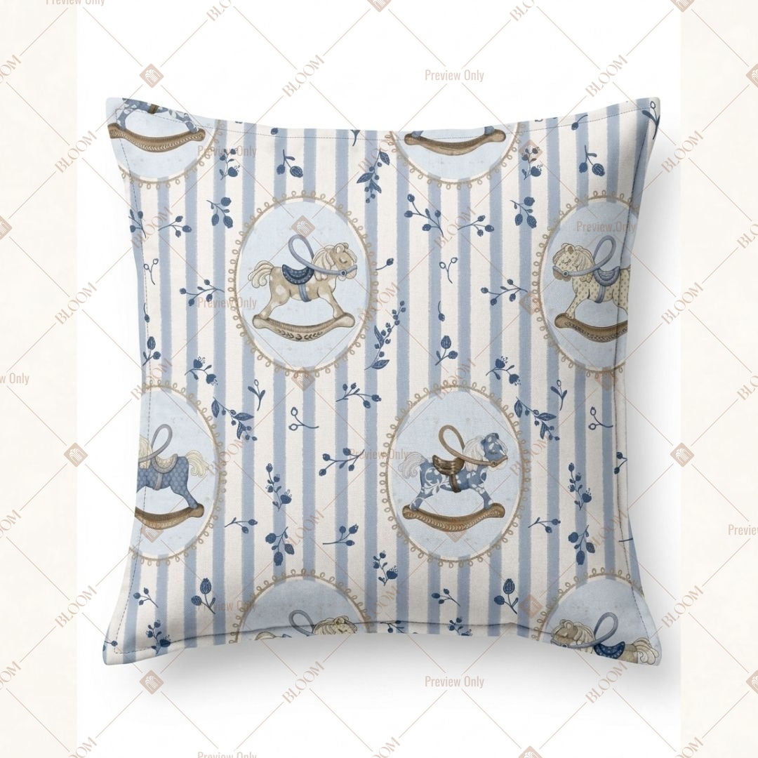 Blue Toile Stripe Cushion Cover Pack of 12