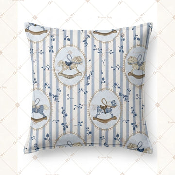 Blue Toile Stripe Cushion Cover Pack of 12