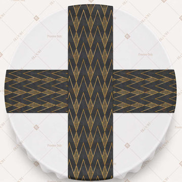 Charcoal Gold Chevron Table Runner Pack Of 12