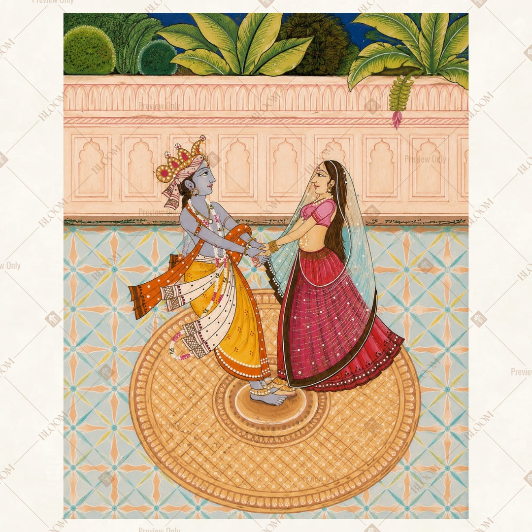 Rajasthani Folk Dancer Portrait Rectangle Backdrop