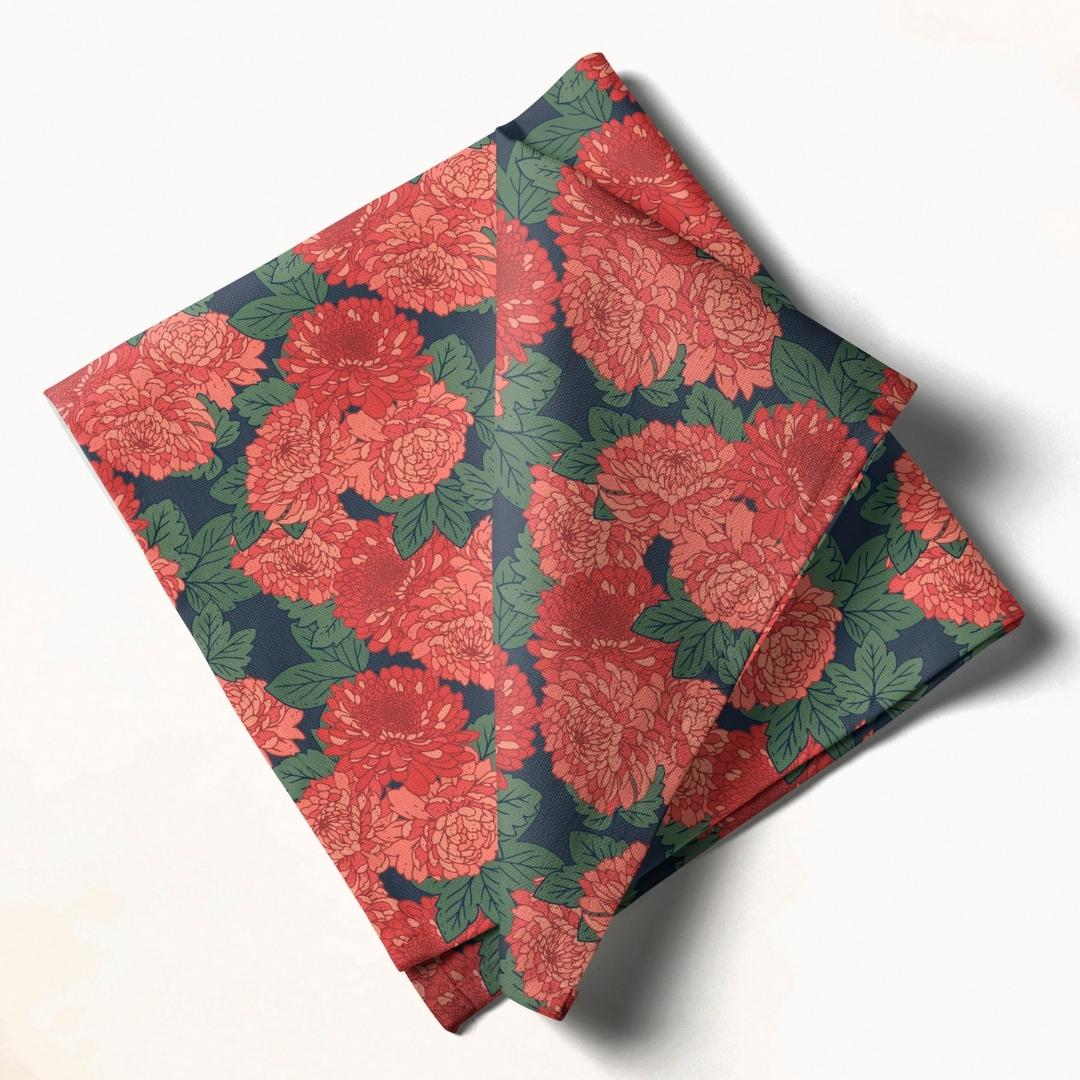 Lively Floral Print: Napkins 18" X 18" - Pack Of 20