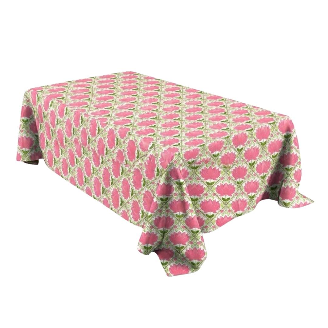 Pink Lotus Rectangle Table Cover - Pack Of 6