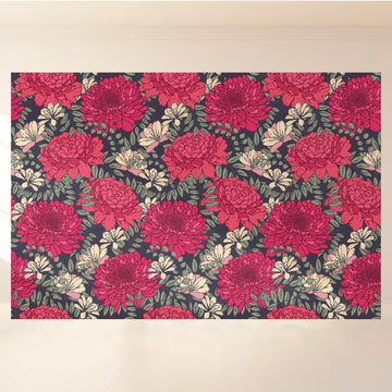 Red-Beige Floral Symphony: Backdrop - Landscape