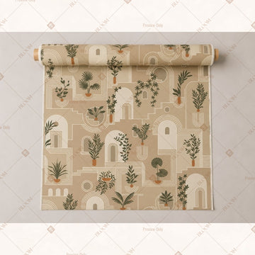 Beige Elephant Print Fabric Pack of 25