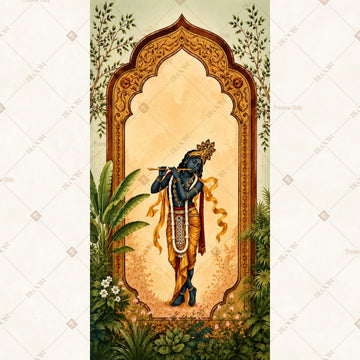 Krishna Temple Arch Vertical Backdrop