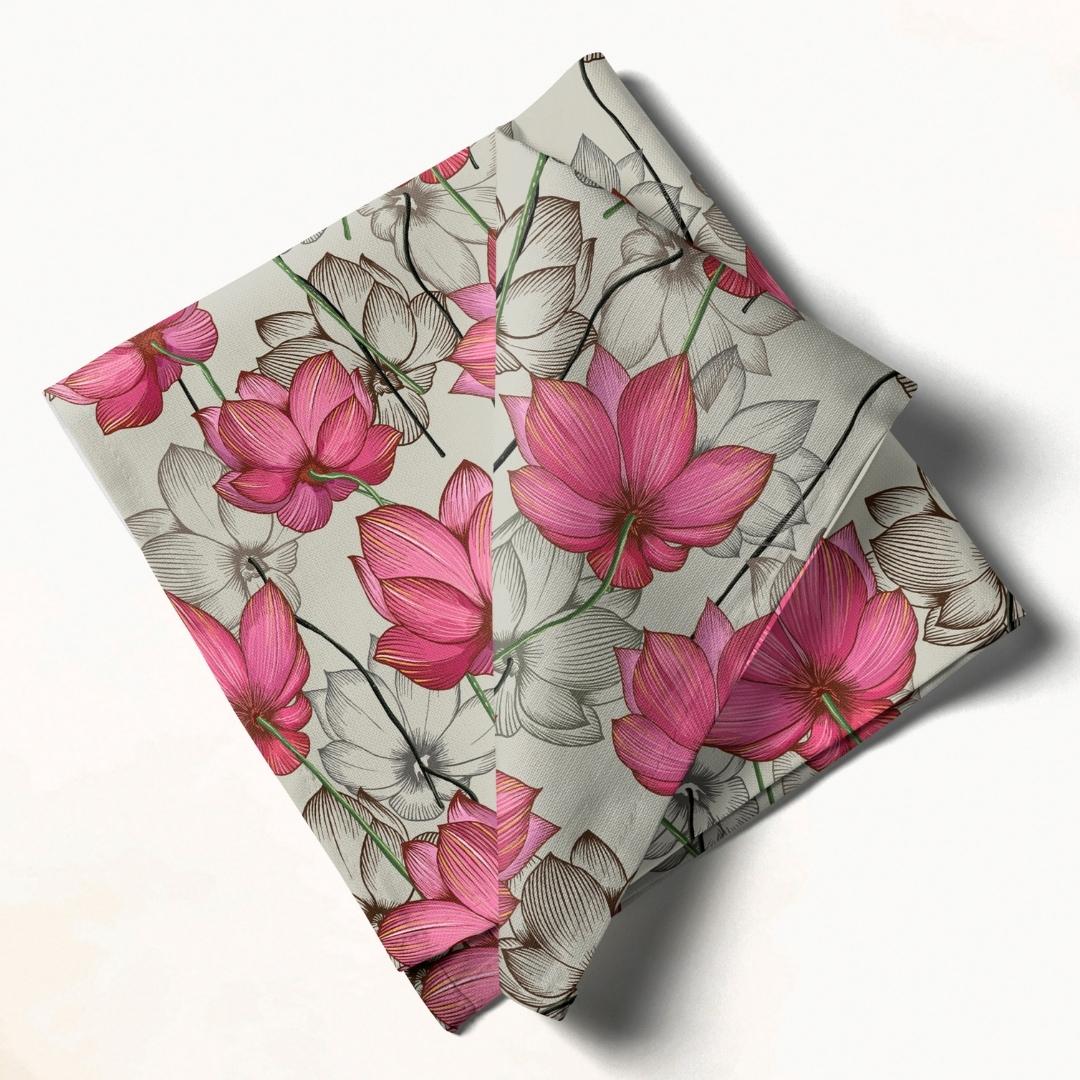 Pink Lotus: Napkins 18" X 18" - Pack Of 20