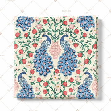 Blue Paisley Floral Pattern Design