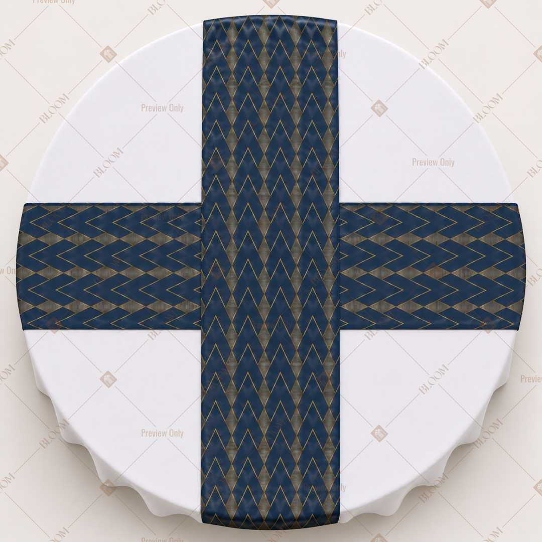 Navy Gold Stripe Table Runner Pack Of 12