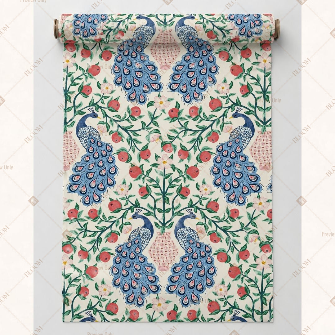Blue Floral Medallion Fabric Roll Pack of 25