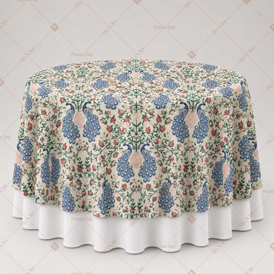 Blue Floral Tapestry Table Overlay Pack of 6