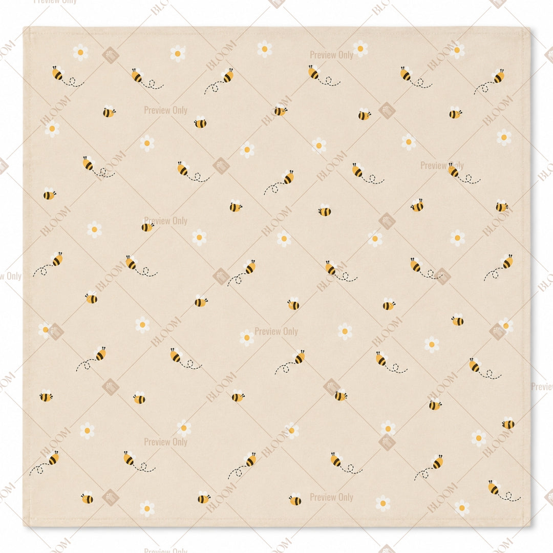 Beige Bee Daisy Napkin Pack of 20